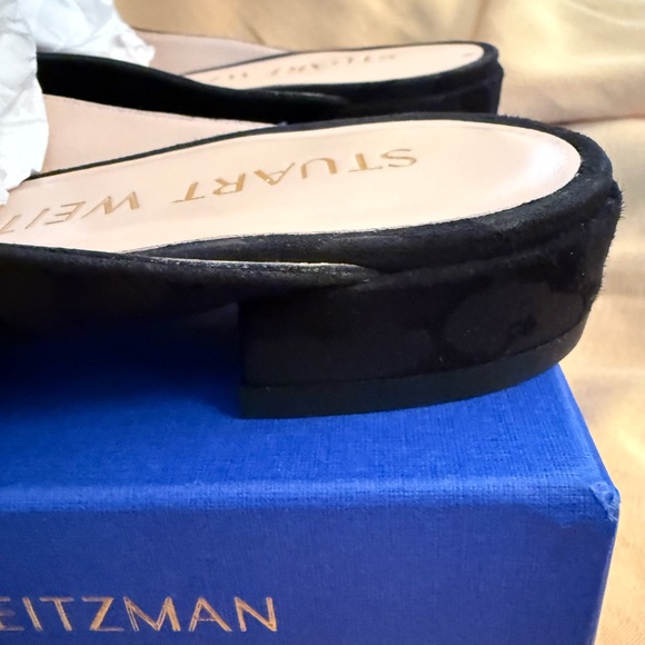 Stuart Weitzman Black Patterned Mules Worn Once - Picture 4 of 4
